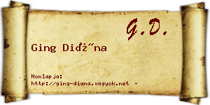 Ging Diána névjegykártya